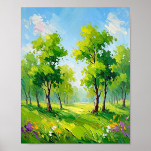 Poster Lumière du soleil à travers la voûte verdoyante