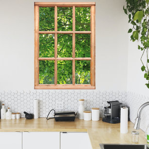 Poster Lumière du soleil à travers la vue Feuille depuis 