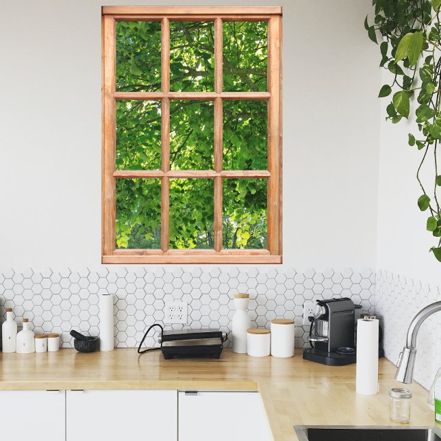 Poster Lumière du soleil à travers la vue Feuille depuis  (Créateur téléchargé)