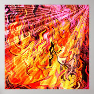Poster Lumière du soleil à travers les flammes.....