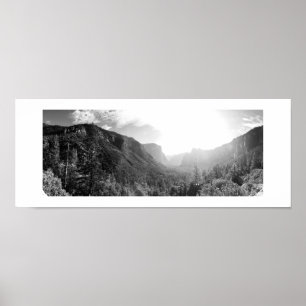 Poster Lumière du soleil dans la vallée Panoramique noir 