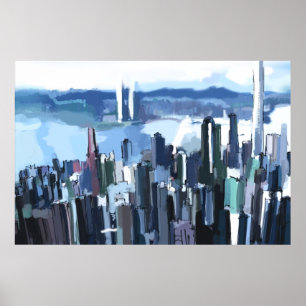 Poster Lumière et bleu