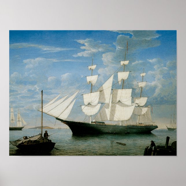Poster Lumière étoile dans le port de Boston (Devant)