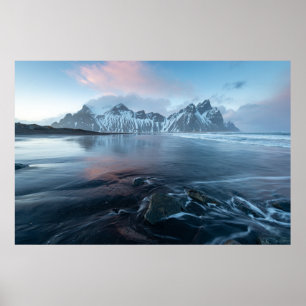 Poster Lumière Extraordinaire en Islande   Stokksnes, Ves