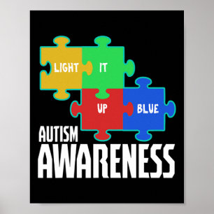 Poster Lumière It Up Blue Puzzle Inspiration Autisme Awar