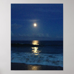 POSTER LUMIÈRE LUNE SUR LA PLAGE