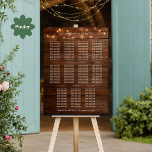 Poster Lumières à cordes en bois Brown 11 Tables Siège Ma