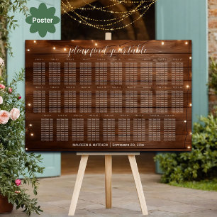 Poster Lumières à cordes en bois Brown 29 Tables Siège Ma