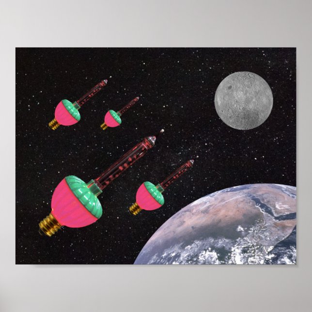 Poster Lumières bulles dans l'espace (Devant)