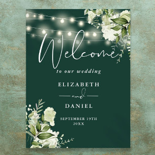Poster Lumières de Chaîne d'Émeraude Fleur de Mariage de