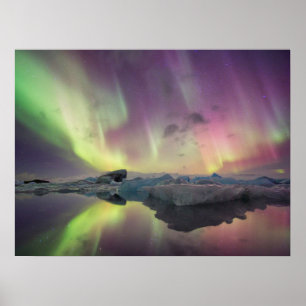 Poster Lumières de l'aurore reflétées dans la lagune