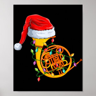 Poster Lumières de Noël Chapeau de Père Noël Cor Français