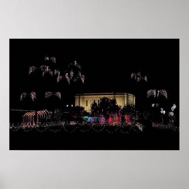 Poster Lumières de Noël du temple de Mesa (Devant)