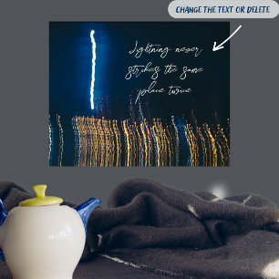 Poster Lumières de ville sur arrière - plan bleu foncé