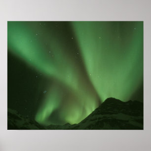 Poster Lumières du Nord, Aurore boréale sur les contrefor