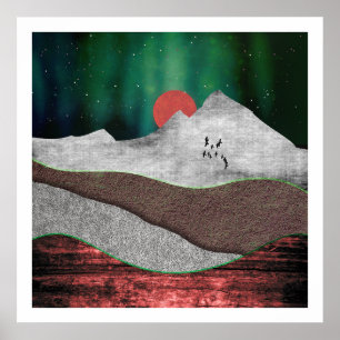 Poster Lumières du Nord montagnardes