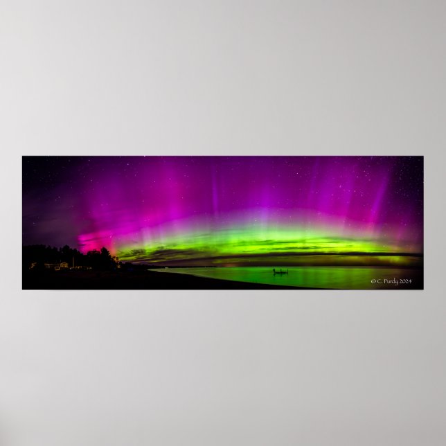 Poster Lumières du Nord sur la baie Hammond (Devant)