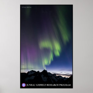 Poster Lumières du Nord sur le champ de glace Juneau