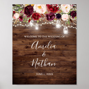Poster Lumières Florales Bourguignonnes en Bois Rustique