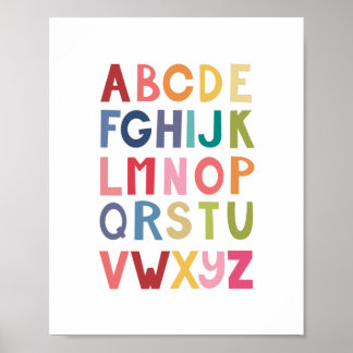Poster Lumineuse ABC Unisex Kids Room Wall Art Plaque