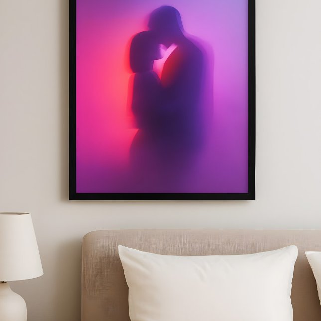 Poster Luminous Lovers – Neon Silhouette Romance Art (Créateur téléchargé)