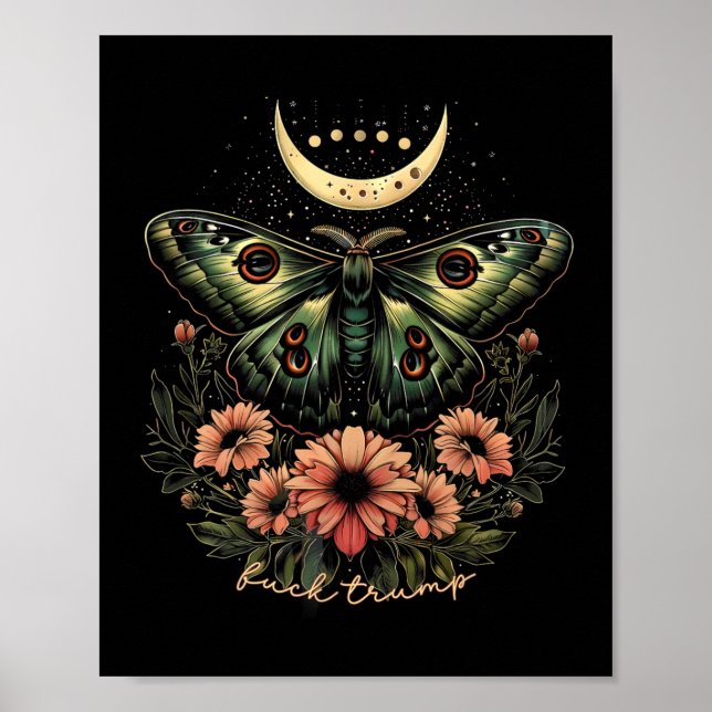 Poster Luna céleste Moth Subtil Anti Trump (Devant)