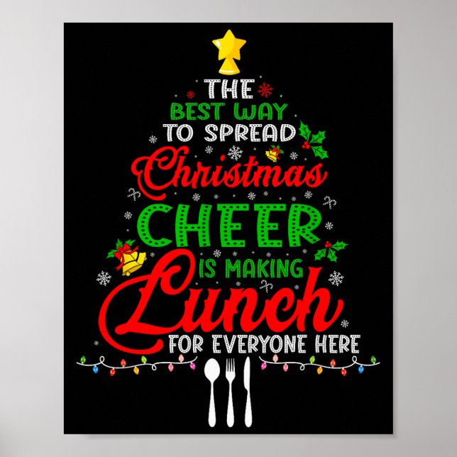 Poster Lunch Lady Christmas Xmas School Cafeteria Lunch L (Devant)