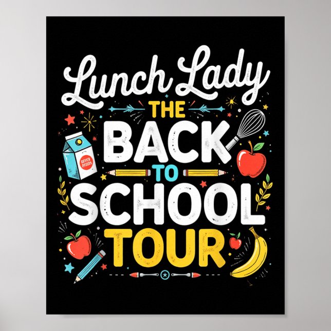 Poster Lunch Lady Retour À L'École 2025 Tour Humour alime (Devant)