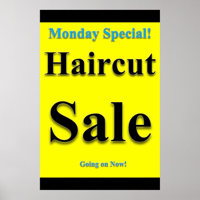 Poster Lundi Coupe spéciale Vente de cheveux Beauté Salon (Devant)