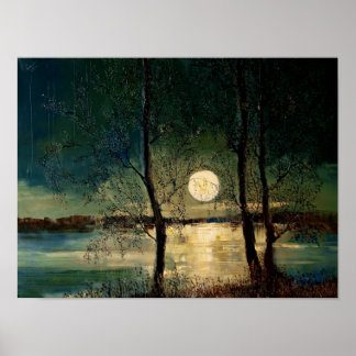 Poster Lune, art contemporain,