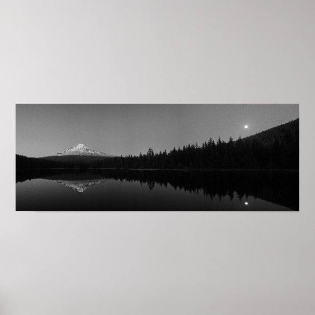 Poster Lune au-dessus du mont Hood, Oregon (Devant)
