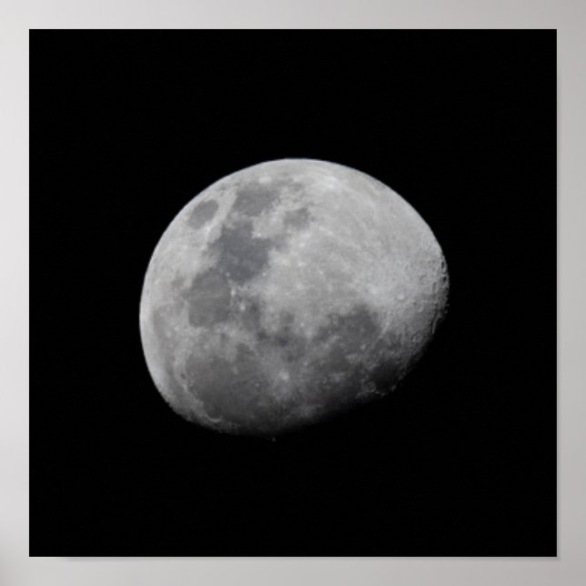 Poster Lune avec ciel noir | Zambie, Luangwa Sud (Devant)