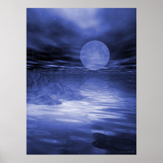 Poster Lune bleue