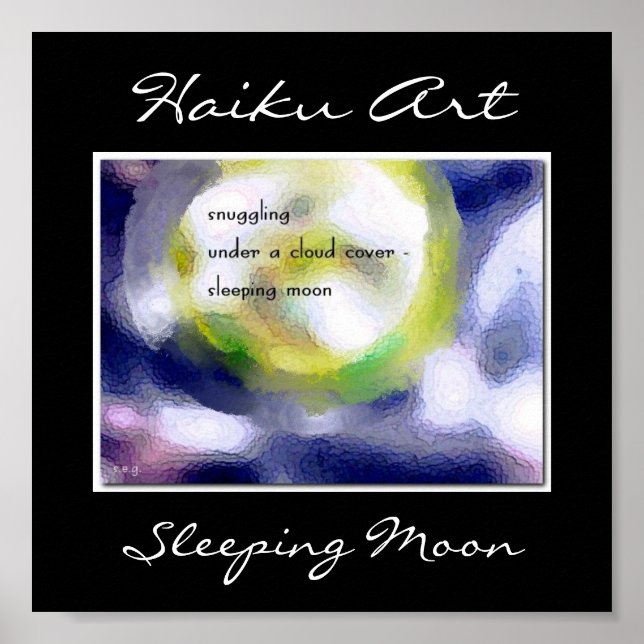 Poster Lune couchée Haiku Art Imprimer (Devant)
