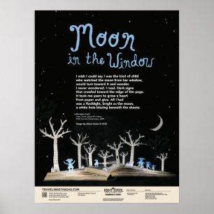 Poster Lune dans la fenêtre