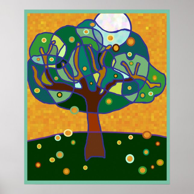 Poster Lune dans l'arbre (Devant)