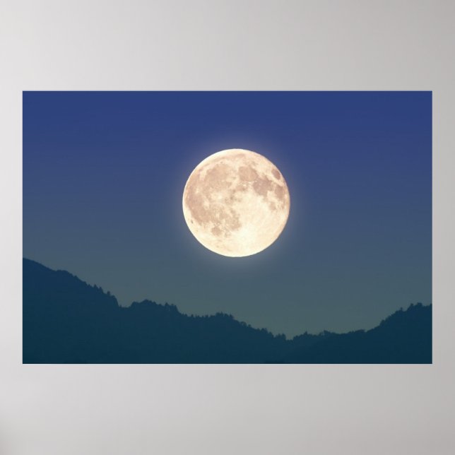 Poster Lune dans le ciel nocturne (Devant)