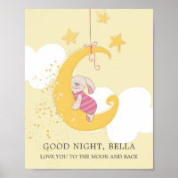 Lune de lapin bébé doux personnalisée jaune