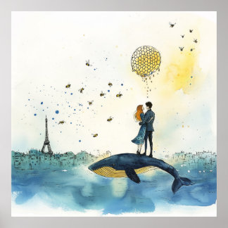 Poster Lune de miel à Paris