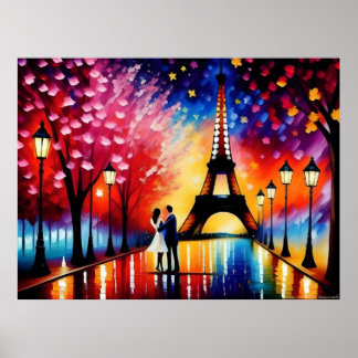Poster Lune de miel à Paris (Tour Eiffel) No 1