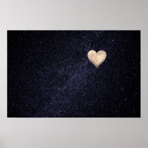 Poster Lune en forme de coeur