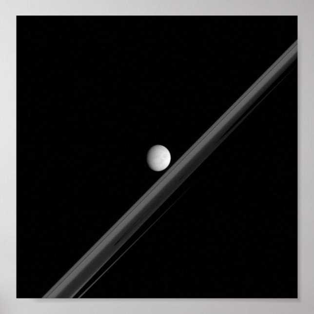 Poster Lune et anneaux saturniens (Devant)