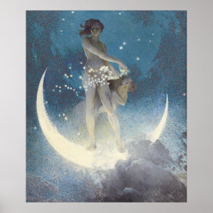 Poster Lune et étoiles
