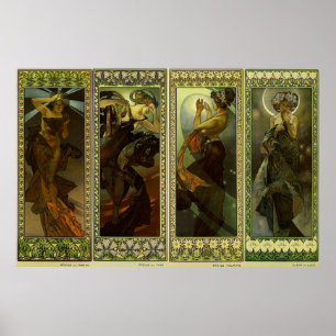Poster Lune et Etoiles - 1902 - Par Alphonse Mucha