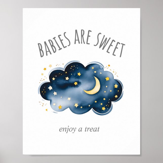 Poster Lune et étoiles Les bébés sont doux Profitez d'un  (Devant)
