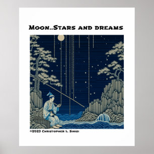Poster Lune... Étoiles...et des rêves