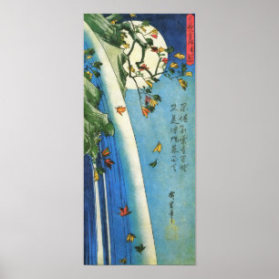 Poster Lune Hiroshige Au-Dessus D'Une Cascade Art Japonai