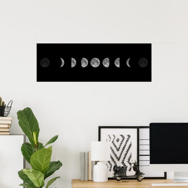 Poster Lune lunaire Phases céleste (Bureau à domicile)