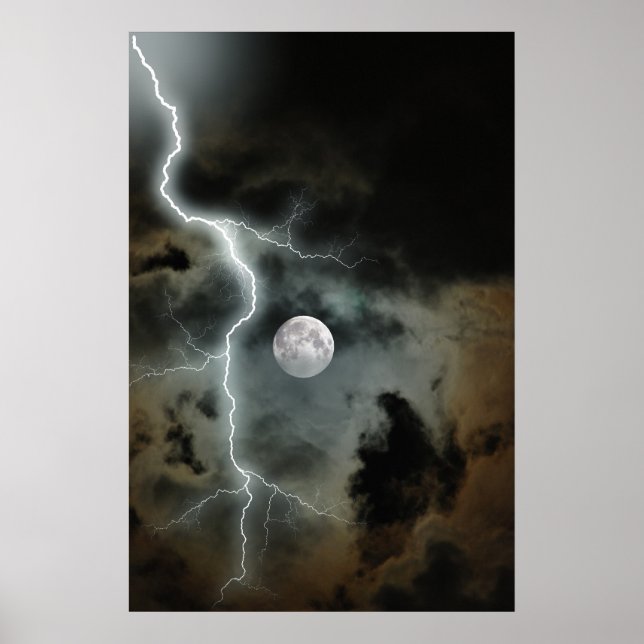 Poster Lune orageuse (Devant)