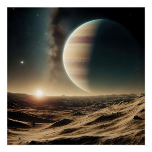Poster Lune poussiéreuse d'un géant du gaz